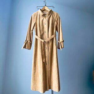 🌿70s Vintage Warm Fitted Lightweight Straight Faux-Suede Western Trench Coat
